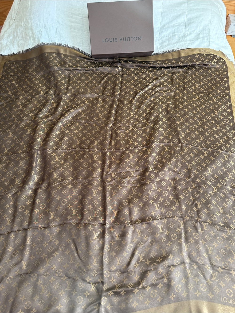 Louis Vuitton Brown and Tan Monogram Shawl - Picture 5 of 8